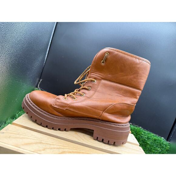 Rock & Candy- Brown Leather- Combat Boots- Size 7.5W - Picture 5 of 10